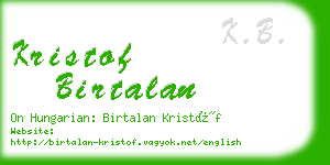 kristof birtalan business card